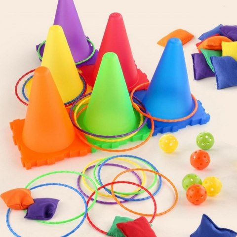 ZESTAW GRA OGRODOWA 3W1 RZUT DO CELU PACHOŁKI OBRĘCZE WORECZKI 30 EL