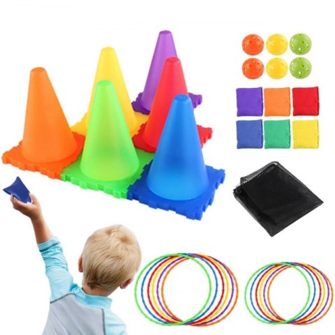 ZESTAW GRA OGRODOWA 3W1 RZUT DO CELU PACHOŁKI OBRĘCZE WORECZKI 30 EL