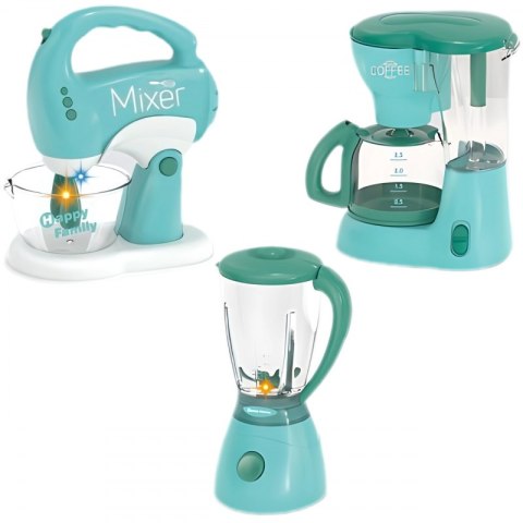 ZESTAW AGD DLA DZIECI 3W1 MIKSER BLENDER ROBOT KUCHENNY DŹWIĘK ŚWIATŁO WOOPIE