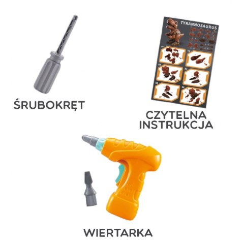 DINOZAUR DO SKRĘCANIA ZESTAW KONSTRUKCYJNY WIERTARKA 31 EL KREATYWNY