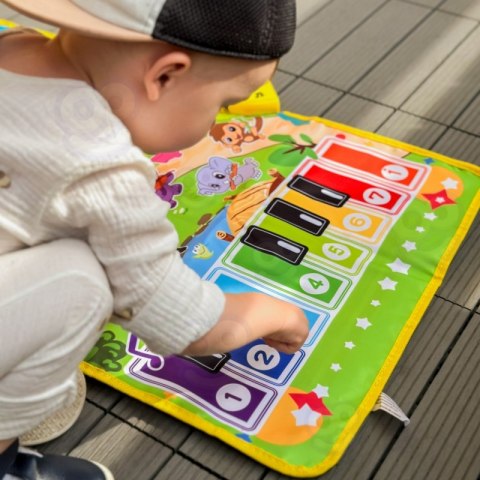 MATA MUZYCZNA ZWIERZĄTKA INTERAKTYWNE PIANINO PERKUSJA 2W1 KREATYWNA