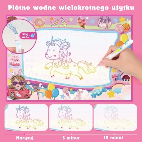 MATA WODNA DO MALOWANIA 2W1 XXL 100X70CM ŚWIECI W CIEMNOŚCI KREATYWNA