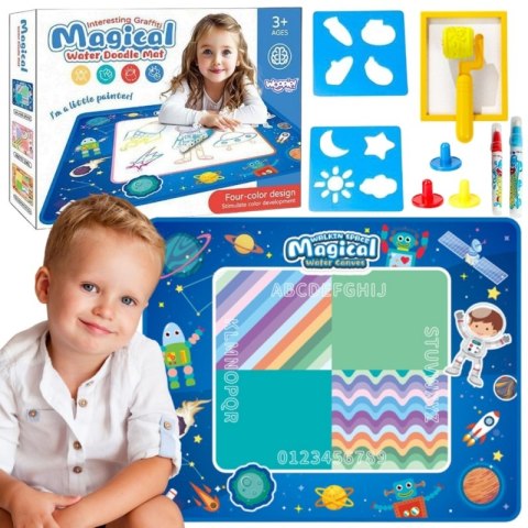 MATA WODNA DO MALOWANIA XXL 100X80CM KOSMOS NIEBIESKA EDUKACYJNA DLA DZIECI