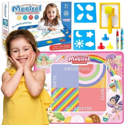 MATA WODNA DO MALOWANIA XXL 100X80CM WRÓŻKI RÓŻOWA EDUKACYJNA DLA DZIECI