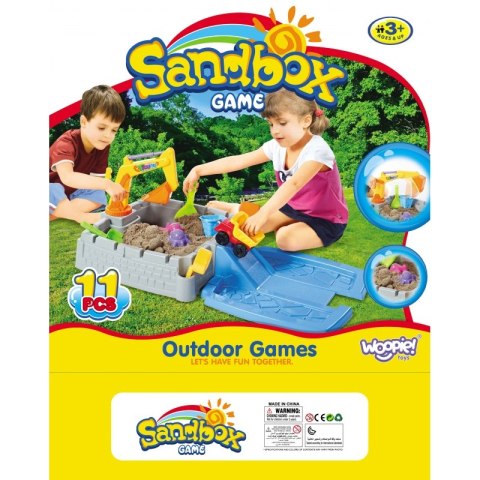 WOOPIE Przenośna Piaskownica Zamek Zamykana + 9 akc.