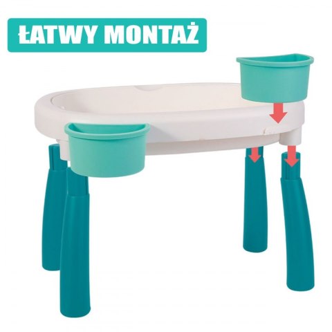 STOLIK WODNY 2W1 PIASKOWNICA ZESTAW 7 EL DLA DZIECI ZABAWA KREATYWNY