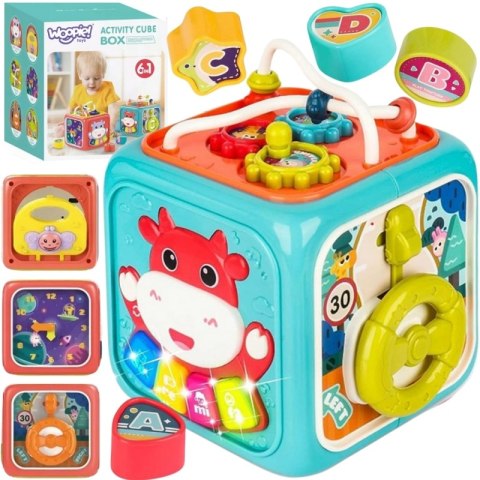 INTERAKTYWNA KOSTKA SENSORYCZNA EDUKACYJNA DLA DZIECI MONTESSORI SORTER
