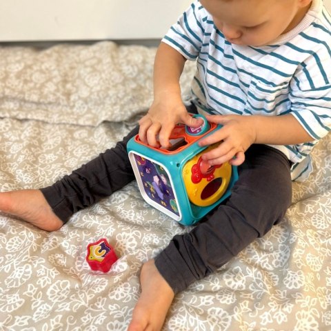 INTERAKTYWNA KOSTKA SENSORYCZNA EDUKACYJNA DLA DZIECI MONTESSORI SORTER