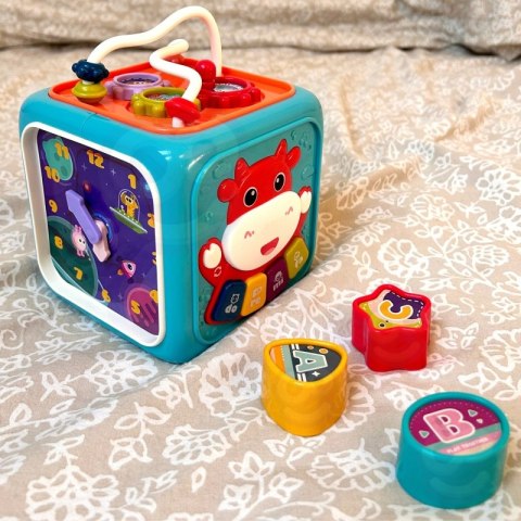 INTERAKTYWNA KOSTKA SENSORYCZNA EDUKACYJNA DLA DZIECI MONTESSORI SORTER