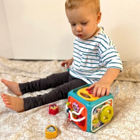 INTERAKTYWNA KOSTKA SENSORYCZNA EDUKACYJNA DLA DZIECI MONTESSORI SORTER