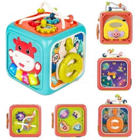 INTERAKTYWNA KOSTKA SENSORYCZNA EDUKACYJNA DLA DZIECI MONTESSORI SORTER