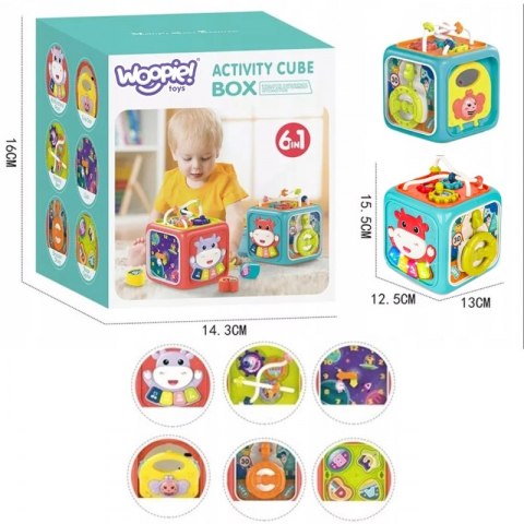 INTERAKTYWNA KOSTKA SENSORYCZNA EDUKACYJNA DLA DZIECI MONTESSORI SORTER