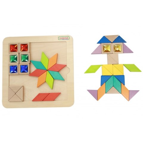 MASTERKIDZ Układanka Mozaika Nauka Kolorów i Kształtów Tangram Montessori MASTERKIDZ Układanka Mozaika Nauka Kolorów i Kształtów Tangram Montessori