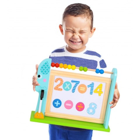 TOOKY TOY Duża Drewniana Tablica Dwustronna Magnetyczna+ Kredowa