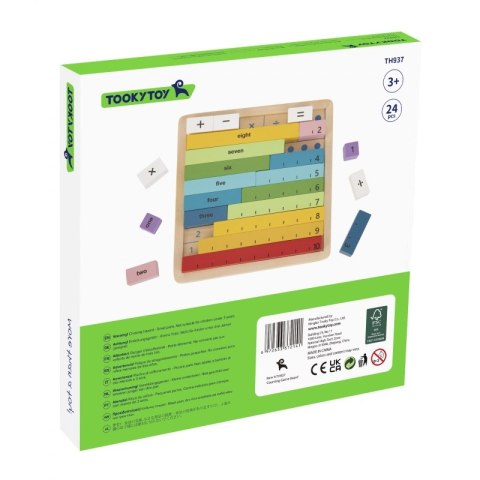 TOOKY TOY Drewniana Tablica Matematyczna Nauka Liczenia Liczydło