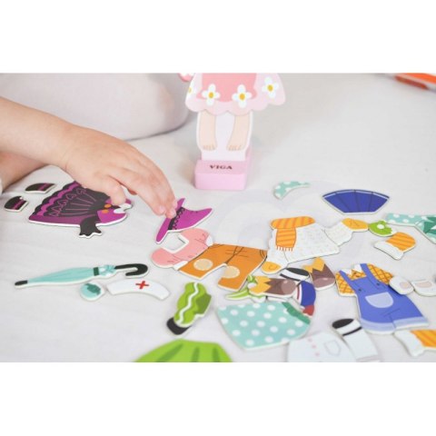 VIGA Drewniana Układanka Magnetyczna Ubieranka Edukacyjna VIGA Drewniana Układanka Magnetyczna Ubieranka Edukacyjna