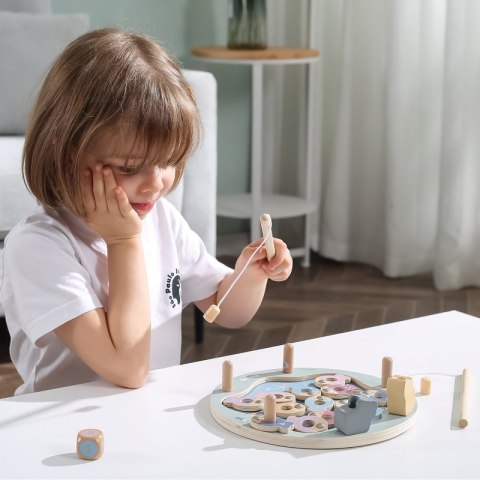 DREWNIANA GRA ZRĘCZNOŚCIOWA ŁOWIENIE RYBEK EDUKACYJNE KREATYWNE KOLOROWE