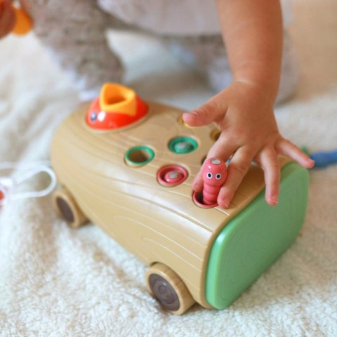 GRA ZRĘCZNOŚCIOWA DZIĘCIOŁ WBIJAK ROBAKÓW 3W1 WÓZEK CIĄGACZ DLA NIEMOWLĄT