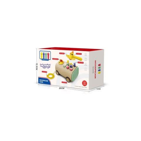 GRA ZRĘCZNOŚCIOWA DZIĘCIOŁ WBIJAK ROBAKÓW 3W1 WÓZEK CIĄGACZ DLA NIEMOWLĄT