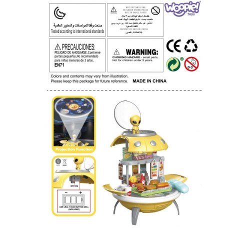 SKLEP FAST FOOD 3W1 PLECAK PROJEKTOR UFO 60 EL ZESTAW DLA DZIECI ZABAWA