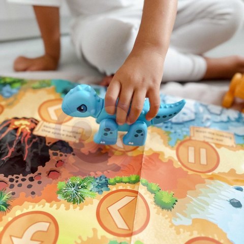 ZESTAW KONSTRUKCYJNY 2W1 GRA PLANSZOWA DINOZAURY KOSTKA 46 EL EDUKACYJNY