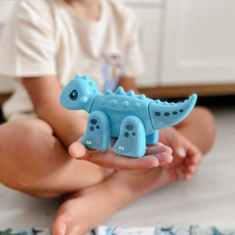 ZESTAW KONSTRUKCYJNY 2W1 GRA PLANSZOWA DINOZAURY KOSTKA 46 EL EDUKACYJNY