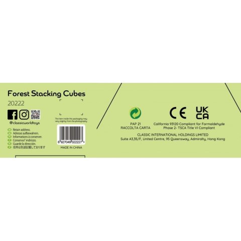 UKŁADANKA KOSTKI BOX LEŚNA PIRAMIDKA 10 EL. FSC EDUKACYJNE ROZWOJOWE TRWAŁE