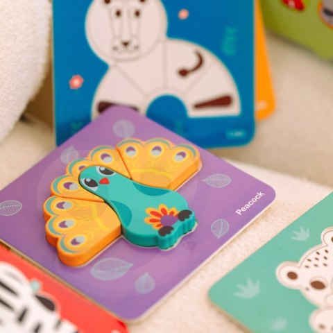 WOOPIE GREEN Układanka Drewniana Klocki Zwierzątka Montessori FSC