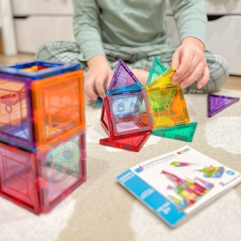 MAGNETYCZNE KLOCKI KONSTRUKCYJNE MONTESSORI 3D ROZWOJOWE KREATYWNE KOLOROWE