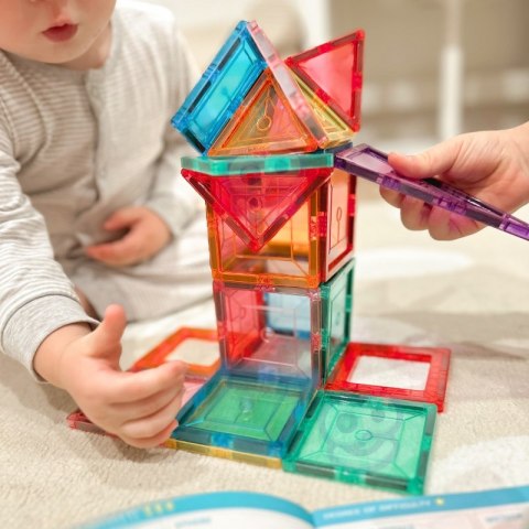 MAGNETYCZNE KLOCKI KONSTRUKCYJNE MONTESSORI 3D ROZWOJOWE KREATYWNE KOLOROWE