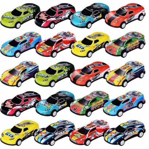 ZESTAW AUT WYŚCIGOWYCH AUTKA W PUDEŁKU 50 EL POJAZDY DLA DZIECI