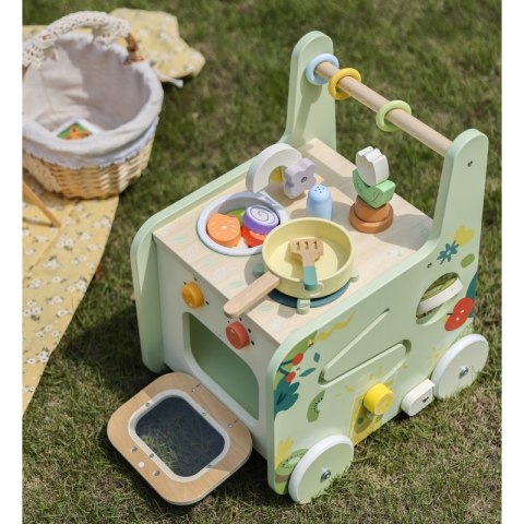 DREWNIANA KUCHNIA PCHACZ DLA DZIECI 2W1 CLASSIC WORLD SORTER AKCESORIA 15EL.