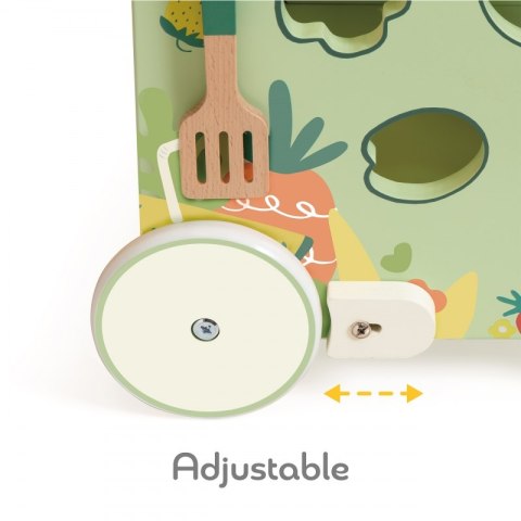 DREWNIANA KUCHNIA PCHACZ DLA DZIECI 2W1 CLASSIC WORLD SORTER AKCESORIA 15EL.