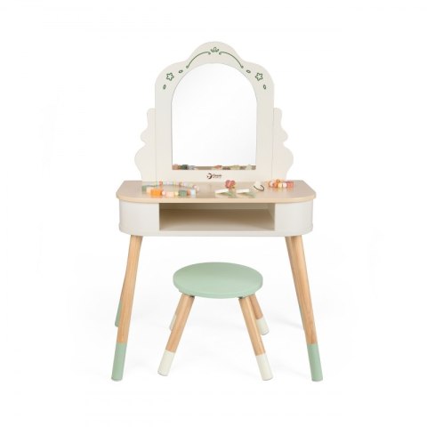 CLASSIC WORLD Drewniana Toaletka z Lustrem Krzesełkiem i Akcesoriami Pastelowa CLASSIC WORLD Drewniana Toaletka z Lustrem Krzesełkiem i Akcesoriami Pastelowa