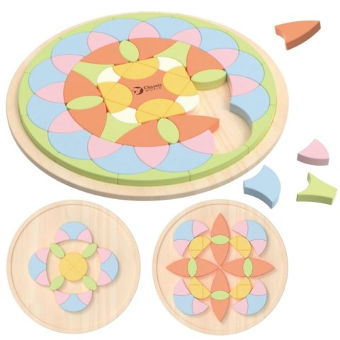 PASTELOWA MANDALA UKŁADANKA MONTESSORI MOZAIKA KWIATY EDUKACYJNE KREATYWNE