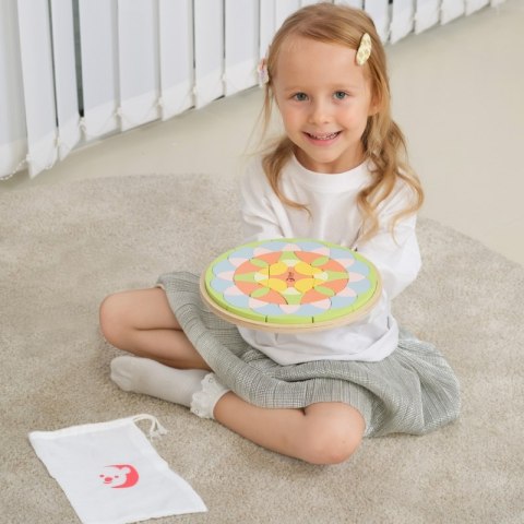 PASTELOWA MANDALA UKŁADANKA MONTESSORI MOZAIKA KWIATY EDUKACYJNE KREATYWNE