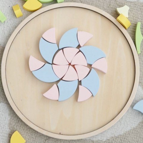 PASTELOWA MANDALA UKŁADANKA MONTESSORI MOZAIKA KWIATY EDUKACYJNE KREATYWNE