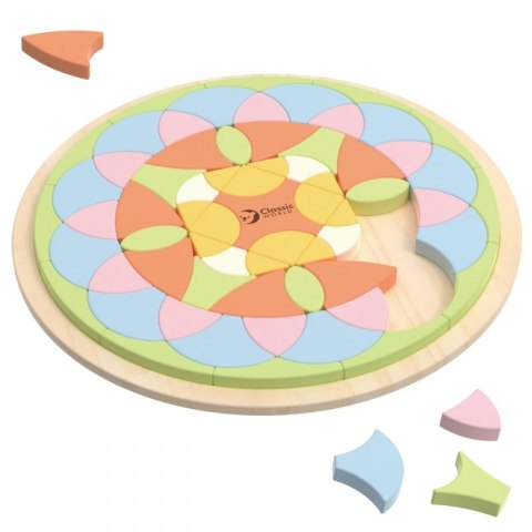 PASTELOWA MANDALA UKŁADANKA MONTESSORI MOZAIKA KWIATY EDUKACYJNE KREATYWNE