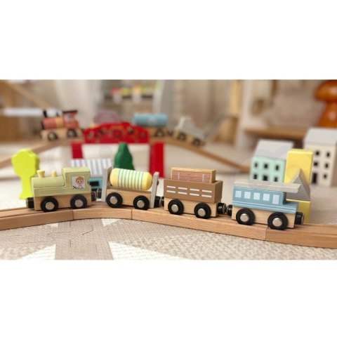 TOOKY TOY Drewniane Pojazdy Wagoniki na Magnes