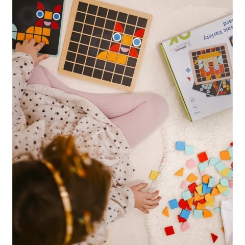 MOZAIKA DREWNIANA UKŁADANKA MONTESSORI EDUKACYJNE KREATYWNE MOTORYCZNE