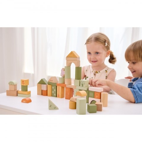 DREWNIANE KLOCKI BLOKI MONTESSORI ZWIERZĘTA 50 EL EDUKACYJNE KREATYWNE