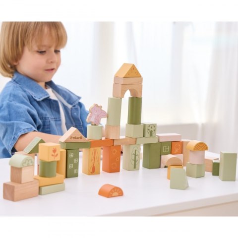 DREWNIANE KLOCKI BLOKI MONTESSORI ZWIERZĘTA 50 EL EDUKACYJNE KREATYWNE