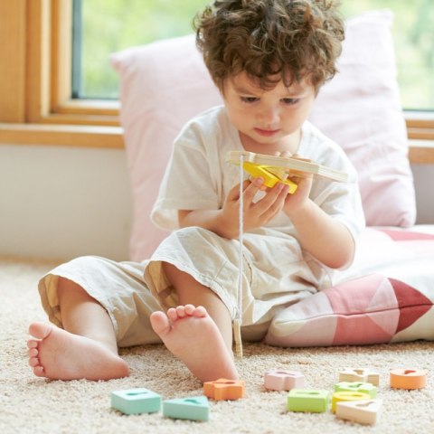 DREWNIANA PRZEPLATANKA KLOCKI DO NAWLEKANIA KLUCZE DRZWI MONTESSORI 11 EL