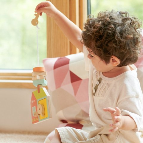 DREWNIANA PRZEPLATANKA KLOCKI DO NAWLEKANIA KLUCZE DRZWI MONTESSORI 11 EL