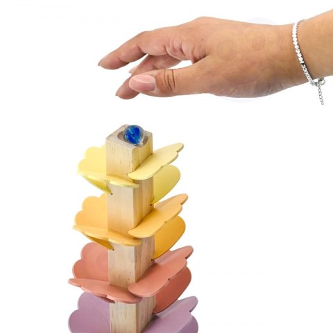 TOOKY TOY Drewniana Kolorowa Wieża Wirująca dla Dzieci