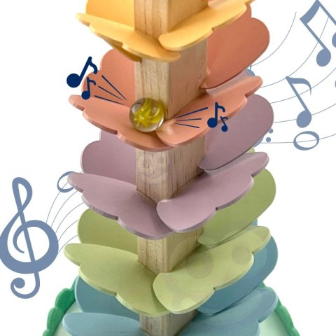 TOOKY TOY Drewniana Kolorowa Wieża Wirująca dla Dzieci