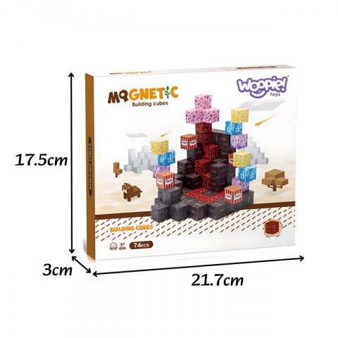 WOOPIE Klocki Magnetyczne Bloczki Sześciany Piksele 74el.
