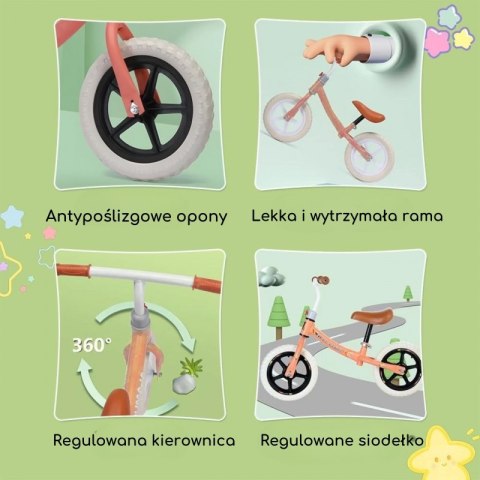 WOOPIE Rowerek Biegowych Dziecięcy Pomarańczowy - Lekki, Bezpieczny, Wytrzymały