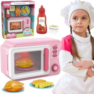 RÓŻOWA KUCHENKA MIKROFALOWA Z KURCZAKIEM EDUKACYJNE KREATYWNE MOTORYCZNE