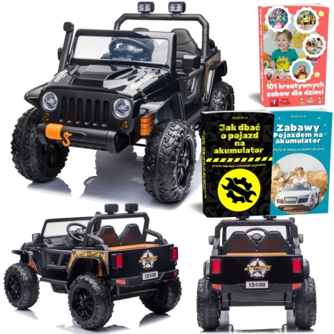 AUTO NA AKUMULATOR DLA DZIECKA DŻIP JEEP XB-1118 4X4 PILOT SKÓRA LED EVA MP3